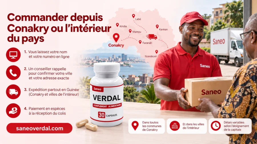 Saneo Verdal — Commander depuis Conakry ou l'intérieur du pays