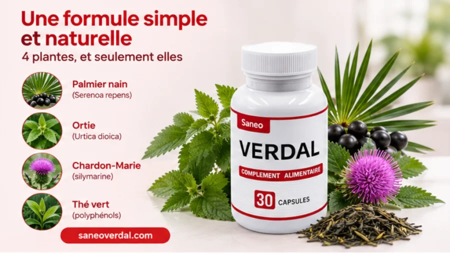 Saneo Verdal — le détail des quatre plantes de la formule