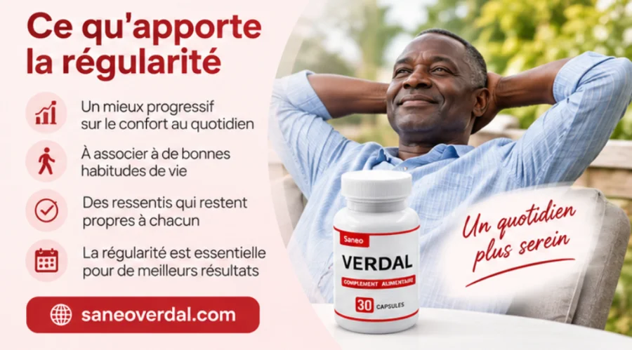 Saneo Verdal — une prise quotidienne, deux gélules avec de l'eau